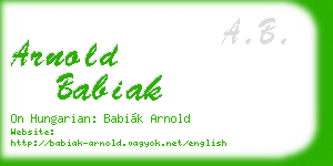 arnold babiak business card